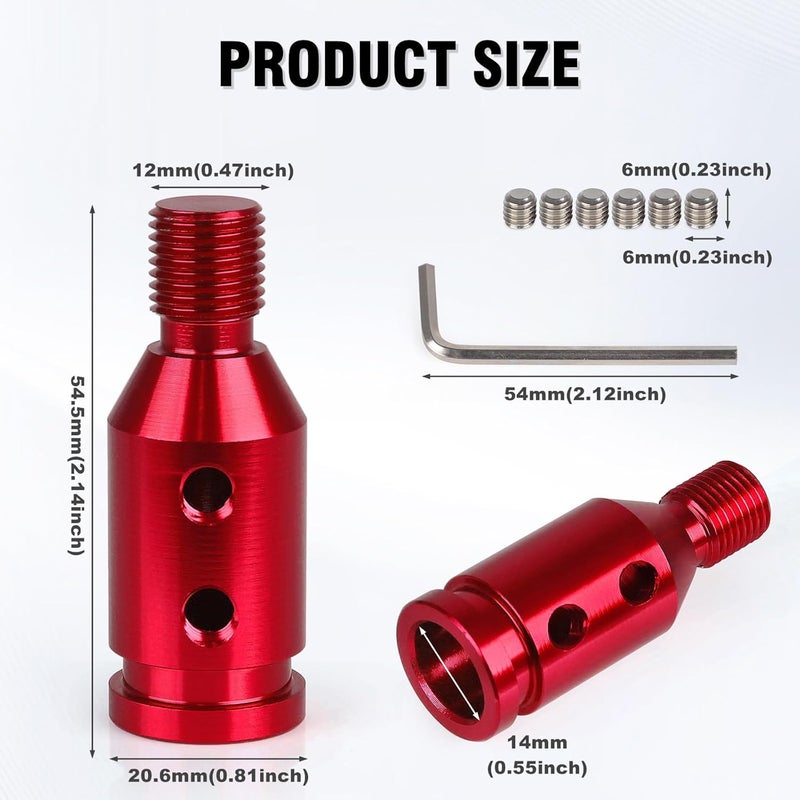 ANDO RACING Universal Gear Shift Knob Adapter 12x1.25,Aluminum Alloy Shifter Knob Adapter,Gear Shift Adapter for Non-Threaded Manual Shifters M12x1.25(Red) - Image 3